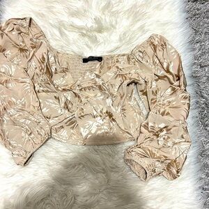 Champagne Floral Crop Top